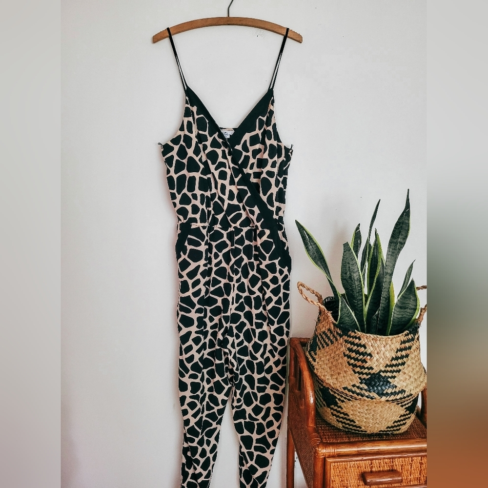 Bar III Animal print sleeveless jumpsuit